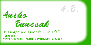 aniko buncsak business card